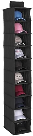 Organizador de armario colgante, estantes interiores de armario, organizador de armario, organizador plegable, almacenamiento con 10 compartimentos, para sombreros, calcetines, ropa interior, toallas