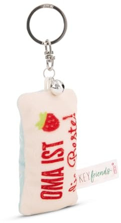 NICI Schlüsselanhänger Mini Plüschkissen Oma ist die Beste! 8cm mit Glöckchen
