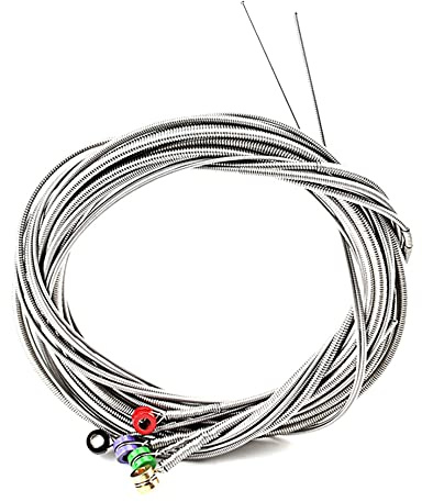 Fangxuee Juego de 5 Piezas de Cuerdas de Acero Inoxidable con Extremos de Bola de Color para Piezas de Repuesto de Bajo EléCtrico de 5 Cuerdas