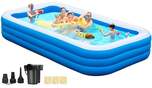Large Inflatable Pool, 120×70×22 Blow Up Pool for Adults and Childrens, Full-Sized Family Swimming Pool, Summer Water Party, Outdoor, Garden Backyard