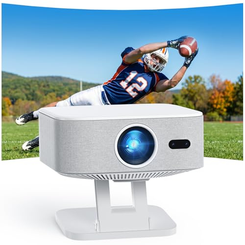[1500 ANSI/Built-in APPs] Smart Projector with Wifi and Bluetooth: NICPOW 4K Outdoor Projector, Compatible with Netflix, Auto Focus & Keystone, Portable Proyector for Home & Outdoor Use, White