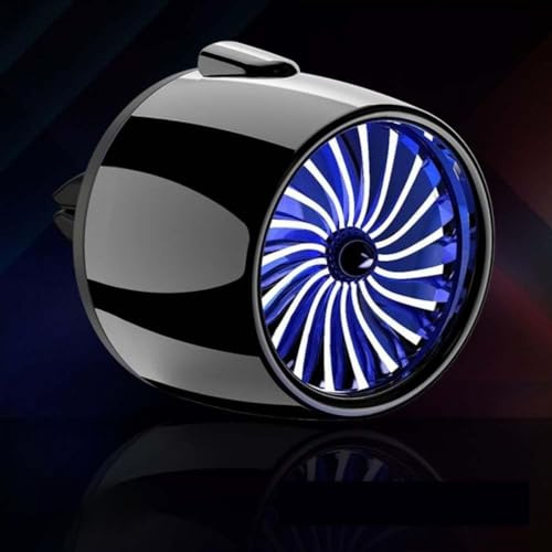 Diffuseur d'aromathérapie de voiture avec lumière ambiante et rotation fluide pour la plupart des véhicules, support de parfum pour grille d'aération avec parfum durable, B (lumière noire et bleue)