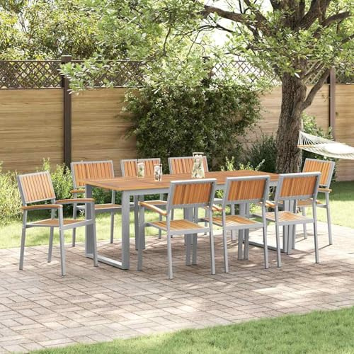 Mengtu Stacking Chair, Garden Chair for Outdoor Use 56 x 57 x 87 cm Solid Acacia Wood Patio Terrace Leisure Seating for Group Gatherings and Relaxation