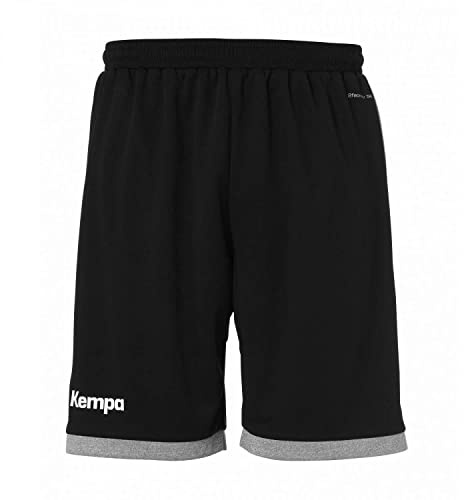 Kempa Kinder Core 2.0 Shorts, schwarz/dark grau melange, 116 (XXS)