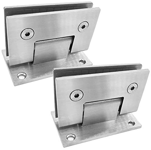 Paquet de 2 pince de salle de bain à usage intensif, charnière de porte en verre en acier inoxydable, charnière de porte en verre fixe bidirectionnelle, pince de rangement pour vitrine d'armoire