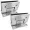 2 Pack 90° Degree Heavy Duty Bathroom Clamp, Stainless Steel Glass Door Hinge Square Two-Way Fixed Glass Door Hinge Clamp Cupboard Showcase Cabinet Clip