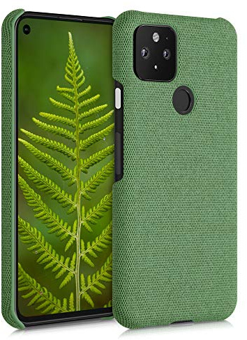 kwmobile Schutzhülle kompatibel mit Google Pixel 5 - Hülle - Stoff Cover Handyhülle - Backcover in Grün