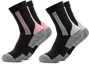 Occulto calze donna & uomo trekking 2 paia (modello: Gerlinde) 1 Paia Rosa | 1 Paia Nero 39-42