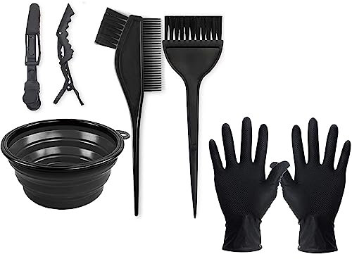 6pcs strumenti per la colorazione dei capelli, YiXuTag Spazzole e Ciotola per Mescolare e per l’applicazione di Colore, Trattamenti e Tinta - per l’uso Domestico o per Parrucchiere Professionale