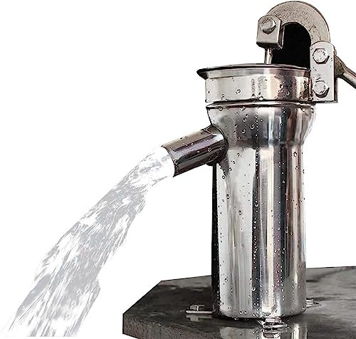 NOALED Bomba de Agua Manual de Acero Inoxidable, Bomba de Pozo de Presión Manual, Bomba de Succión Manual, Bomba de Mano Manual Bomba de Agua Manual de Pozo Marino Bomba de Jardín para Bombear Agua