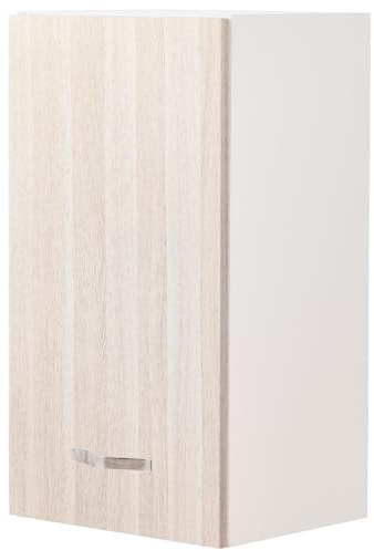 Shally Dogan Pensile da Cucina a Parete, Armadio Sospeso in Legno con Anta Singola 1 Ripiano e 2 Scomparti, Armadietto da Muro Spazioso e Resistente, Dimensioni 40 x 32 x 72H cm (Olmo)