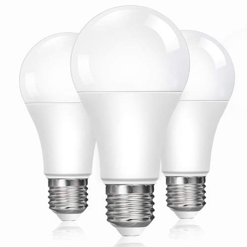 Caldarax 3 Stück E27 LED Lampe, 13W E27 Edison LED Birne Ersetzt 100 Watt E27 Glühbirne, Kaltweiß 6500K, 1200LM, A60 Leuchtmittel Energiesparlampe, 240° Abstrahlwinkel, Nicht Dimmbar