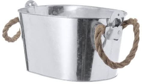 CALLEDELREGALO Cubo de Hielo metálico con abridor de Cervezas, con Asas, Enfriador de Botellas para Exteriores - Cubitera para Cerveza - 6L de Capacidad - para Fiestas o Eventos