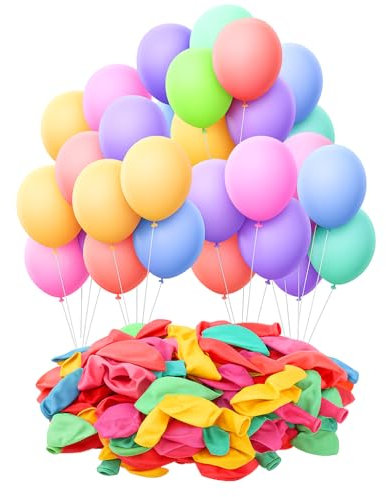100 Mixed Color Latex Balloons for Adult Parties, Weddings & Events - Premium Air-Filled Decoration (12 Inch, Assorted)