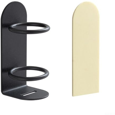Soporte para cepillo de dientes eléctrico montado en la pared con agujero de drenaje, material de hierro, diseñado para una fácil gestión del espacio del baño (negro)