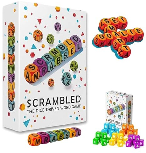 Kouamor Gioco di parole a forma di cubo, gioco di lettere per tutta la famiglia, 36 dadi ABC, gioco veloce per feste, gioco da viaggio educativo a partire da 1 a 5 giocatori, per bambini e adulti (1