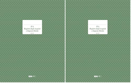 EDIPRO - E2127 - Registro IVA acquisti e imposte dirette 15 pagine numerate f.to 24,5X31 (Confezione da 2)