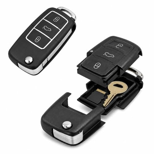 Llave de Coche con Compartimento Secreto Oculto | Llave con Escondite Oculto | Mini Caja Fuerte Camuflada Portátil para Guardar Objetos de Valor