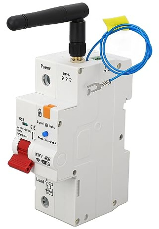Yosoo Health Gear Smart Metering Circuit Breaker PC Flamskyddad WIFI Circuit Breaker 1P 63A AC230V APP Fjärrkontroll Tidsinställd Växling Läckageskydd för Hemmakontor Skola