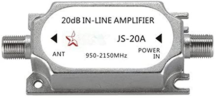 Satellite 20Db Gain Inline Amplifier 950-2150MHZ Satellite Signal Booster Replacement for Dish Network Antenna AMP Directv FTA RG6 Cables