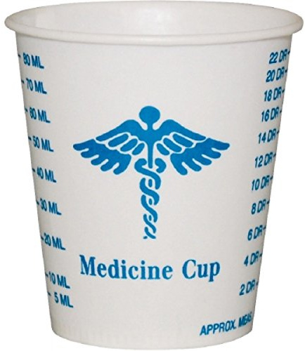 Solo Foodservice R3-43107 Medicine Design Wax Coated Paper Graduated Cup 3 oz., 100 Count