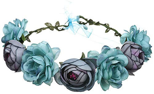 YAZILIND Rose flor tocado hecho a mano accesorios para el cabello diadema Vestido de novia accesorios azul