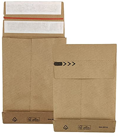 Netuno 25 x brun transportpåse tillverkad av kraftpapper DIN C5 162 × 229 x 40 mm 126 g kapacitet transportväska med 2 självhäftande remsor och perforering retur- fraktpåse varorna skicka kuvert