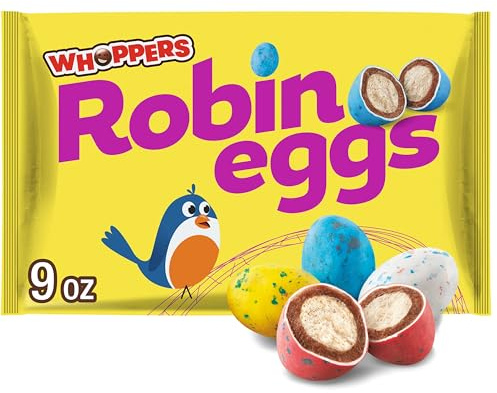 WHOPPERS Robin Eggs Malted Milk Balls, Easter Candy Bag, 9 oz