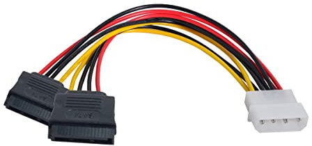 CY 15Pin Power Cable IDE 4pin Disk Power Male to Dual SATA Female Splitter Y 1 to 2 Extension Cable 12V+5V