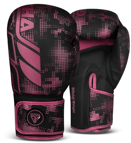 Gotchakart Boxing Gloves – Pro Training & Sparring - Synthetic Leather - Muay Thai, MMA, Kickboxing - Men & Women - Punching Bag, Focus Mitts, Workout - Multi-Layer Padding, Ventilated Palm - 8oz–16oz