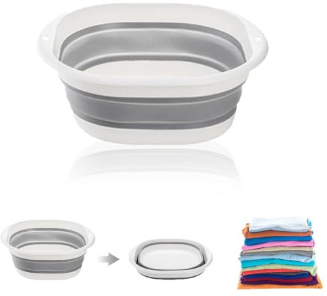 HZYUEKUN Bassine à vaisselle pliable de 9 L, bol à laver portable multifonction, économiseur d'espace, récipient de rangement rétractable pour cuisine, voyage, camping, randonnée, camping-car