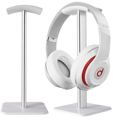 DGPLUS Headset Stand - Headphone Holder for desk with Aluminum Hanger Compatible with All Over-Ear On-Ear Computer Xbox One PS5 PS4 PC Game Telephone Headsets (White)
