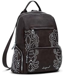 Desigual mochila de ocio Chester Poker Face Mini Backpack Chocolate marrón oscuro