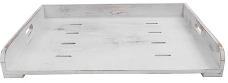 CzyuRachel Couvercle de cuisinière, en bois de pin, 72 x 55 cm, pour plaque vitrocéramique avec 8 foyers de chaleur, pour plaque à induction, blanc vieilli