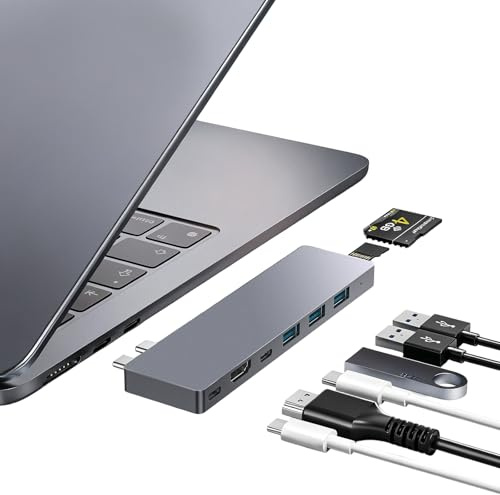 ZanBix USB C Hub, 8 IN 2 USB Adapter für MacBook Pro Air, Thunderbolt 4 Dock 100W PD, 40Gbps, 4K HDMI, USB C 3.0, 3 USB A 3.0, SD/TF-Kartenleser, Kampatibel mit MacBook Pro Air M1/M2/M3/M4