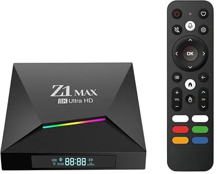Z1 MAX Ultra HD Android TV Box - Android 15 4G Allwinner H618 8GB 128GB 8K 4K UHD WiFi Dual 5G/2.4G, Bluetooth 5.0, telecomando vocale