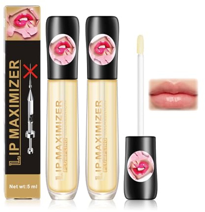 Clawrex Lip Plumper Serum, 2 Stück Lip Gloss Extremes Volumen, Lipgloss fur Hydrating Lippen Care, Lippenpflege Lip Repairing, Nicht Klebend, Lip Maximizer mit Plumper Effekt für Vollere Lippen(10ml)