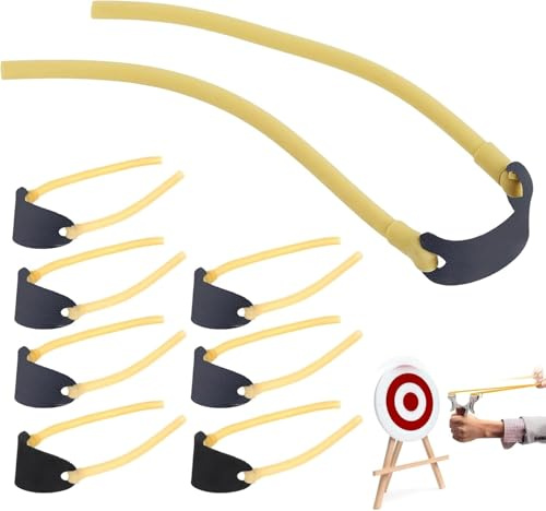 BUOSHUO 8 pièces Elastique Lance Pierre,Bandes de Catapulte en Latex de Elastique Caoutchouc,Lance Pierre Adulte Puissant Chasse Accessoires,Sangles de Rechange pour Lance-Pierres d'extérieur