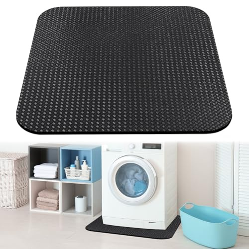 Tvättmaskinsunderlägg 60 × 60 cm, halkfri matta och antivibrationsmatta för tvättmaskin, dubbelsidig silikongummimatta, vattentät och stötdämpande, halkfri för torktumlare, kylskåp
