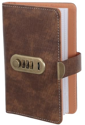 Cabilock Password-Locked Savings Account Cash Saving Binder Pu Cover Password Lock Diary for Bill Organizer Envelopes Motivational Process to Save for Budgeters and Envelope Budgeting