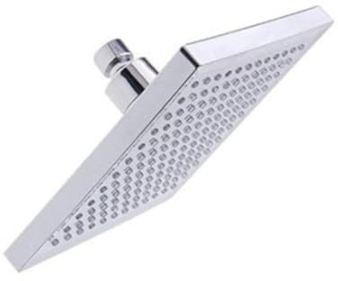 FELTECHELECTR Cabezal de Ducha LED Cuadrado de Diseño Novedoso Luz Brillante, Material Abs Resistente en Color Plata, Adecuado para Sistema de Ducha Moderno y Funcional