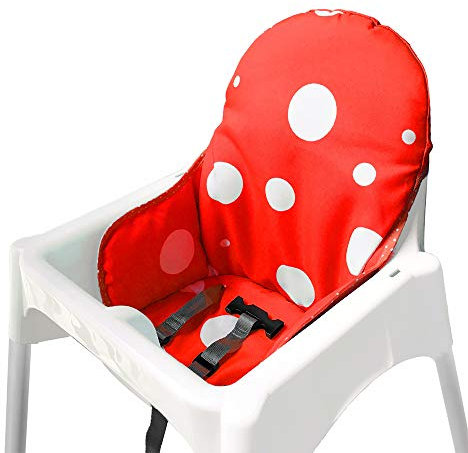 ZARPMA Sitzbezüge Kissen Kompatibel für Antilop Hochstuhl , Waschbar Faltbarer Baby Hochstuhl Bezug Kinder Sitz Covers Stuhlkissen (Rot)