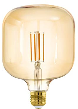 EGLO LED E27 Dimmbar, Amber Vintage Glühbirne, MID SIZE Ø 12,5 cm, Für Retro Beleuchtung, 4 Watt (Entspricht 35 Watt), 400lm, Warmweiß 2200K, Edison Leuchtmittel, T125