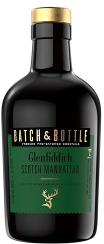 Batch & Bottle Glenfiddich Scotch Whisky Manhattan , Ready-to-Drink Cocktails , 50cl , 30 Percent ABV , 6 Serves Per Bottle , Smooth and Rich Manhattan Cocktail