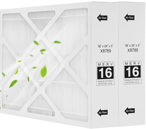 Miory X8789 MERV 16 Filter, 40,6 x 66 x 12,7 cm, Kohlefilter, kompatibel mit Lennox X8789 und PureAir PCO16-28 Luftreiniger, 2 Packungen