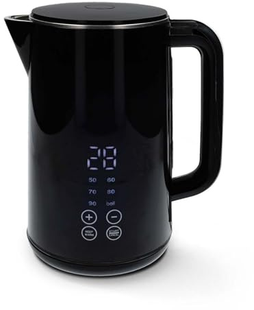Ex-Pro 1.7L Electric Kettle with Variable Temperature (50°C-100°C), Keep Warm Function, Boil-Dry Protection, Fast Boil 2200W - Black