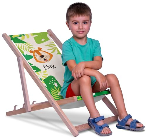 DreamRoots Kinderliegestuhl personalisiert Gr. S, Happy Tiger