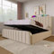 Dolamaní Polsterbett Doppelbett 180x200 cm Beige mit Lattenrost, Stauraumbett mit Polstertes Kopfteil, Leinen-Material, Hydraulisches Stauraum Funktionsbett Schlafzimmer Bett