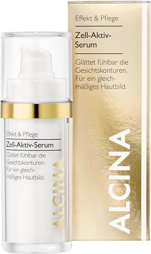 ALCINA Zell-Aktiv-Serum - 1 x 30 ml - Glättet fühlbar die Gesichtskonturen - Für ein gleichmäßiges Hautbild - Unterstützt die hauteigene Collagenproduktion - Verringert die Faltentiefe
