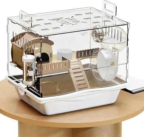 Cage À Hamster Maison Chinchilla à 2 Étagères en Acrylique Transparent